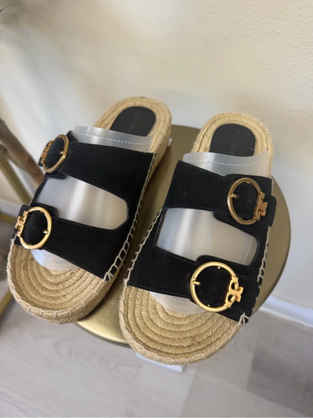 Tory Burch Selby Suede Two-Band Espadrille Size 7